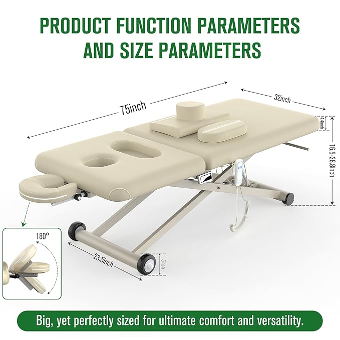 Electric Massage Table, Electric Lift Motor Height adjustable and Manual - Image 2