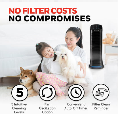 honeywell air genius 5 air purifier for large shown in use