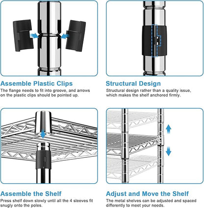 Ulif E1 Heavy Duty Closet Garment Rack, 6 Tiers Adjustable Metal Freestanding - Image 7