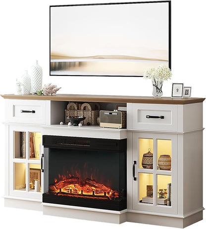 Bonnlo Fireplace TV Stand for up to 65-Inch TVs, Modern Electric Fireplace TV - Image 6