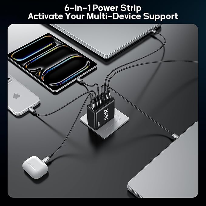 2 Pack USB C Charger Block 200W, 6 Port Foldable Fast Charger Type C Charger - Image 5