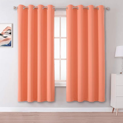 DUALIFE Coral Curtains 63 Inches Long 2 Panels Set by DUALIFE