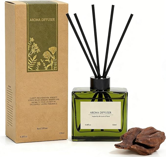 Reed Diffuser, 4 oz Earthy Sandalwood Scent Diffuser by GAGINGOOLD