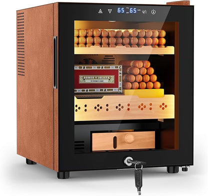 Tylza Leather Trim Cigar Humidor, 50L Cigar Humidor Cabinet by TYLZA