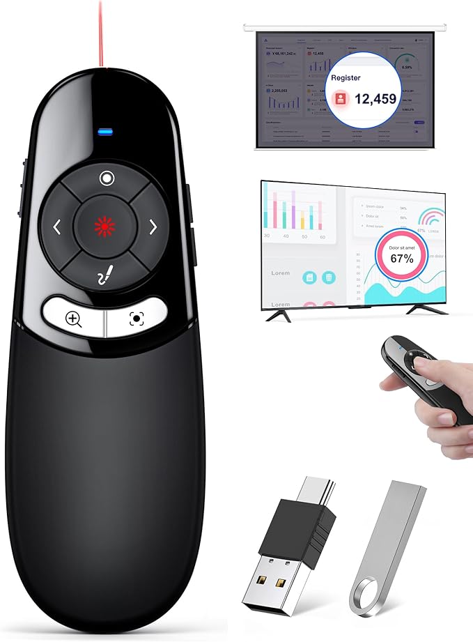 2IN1 Laser Pointer Digital Presentation Clicker on TV Screen w USB Flash Drive by HEYLACOOLX
