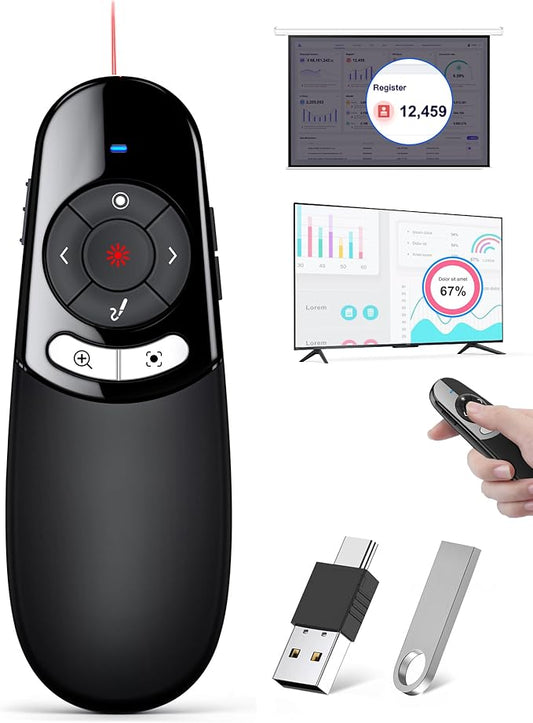 2IN1 Laser Pointer Digital Presentation Clicker on TV Screen w USB Flash Drive by HEYLACOOLX