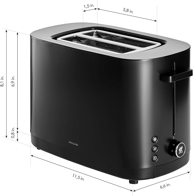 ZWILLING Enfinigy, 2-Slice Toaster, Extra Wide 1.5" Slots - Image 3