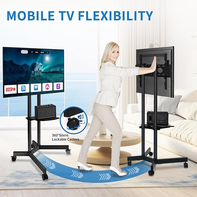 Solid Grace Rolling TV Stand - Image 3