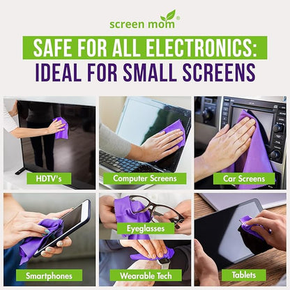 Screen Cleaner Spray and Microfiber Cloths 3-Pack by Screen Mom-Screen Cleaner - Image 3
