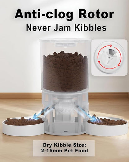 Automatic Cat Feeder for 2 Cats, 4.2L Programmable 1-6 Meals Portion Control - Image 5