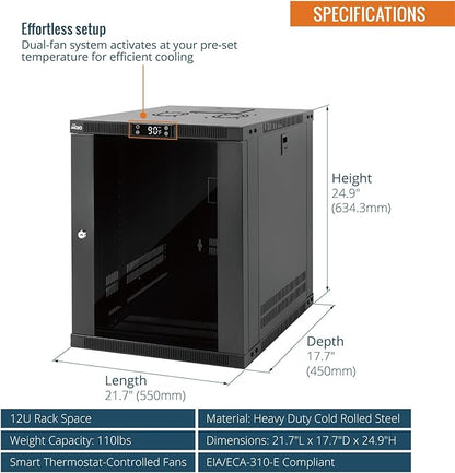 Tecmojo 12U Wall Mount Rack - Image 2
