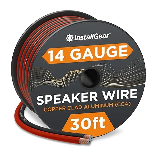 InstallGear 14 Gauge Speaker Wire - 30 Ft Copper Clad Aluminum Speaker Cable - by InstallGear
