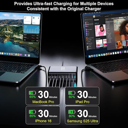600W USB C Fast Charger Block, 8 Port USB Charging Station, GaN Ⅲ Pro Double - Image 4