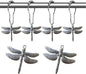 Dragonfly Shower Curtain Hooks - Decorative Shower Hooks for Shower Curtain | Rust Proof Shower Curain Rings Decorative Bathroom Accessories Set, Natural Forest Garden Country Farm Theme Bathroom Decor