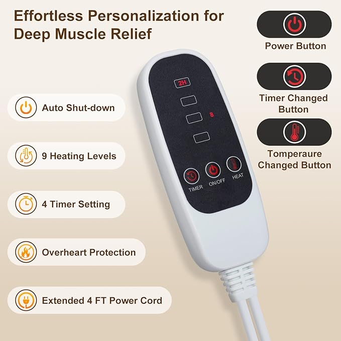 Infrared Heating Pad for Back, Large 76 Jade and 52 Tourmaline Heating Pad for - Image 4