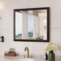Amorho Bathroom Mirror Black, 28x32 Inch Thick Metal Framed Wall Mirrors by Amorho