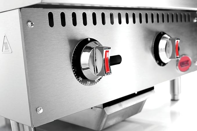 Kratos 24" Wide Commercial Restaurant Gas Countertop Griddle, Thermostatic - Image 6