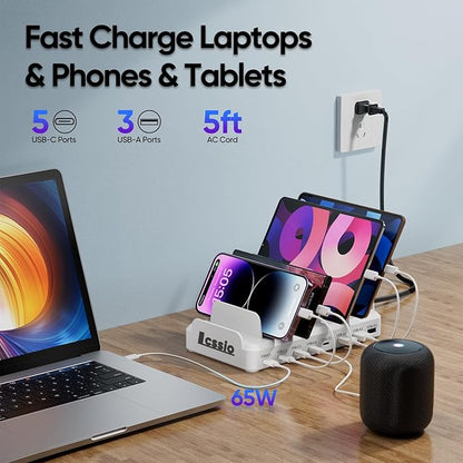 300W Charging Station for Multiple Devices, 8 Port Multi USB C Fast Charger - Image 2