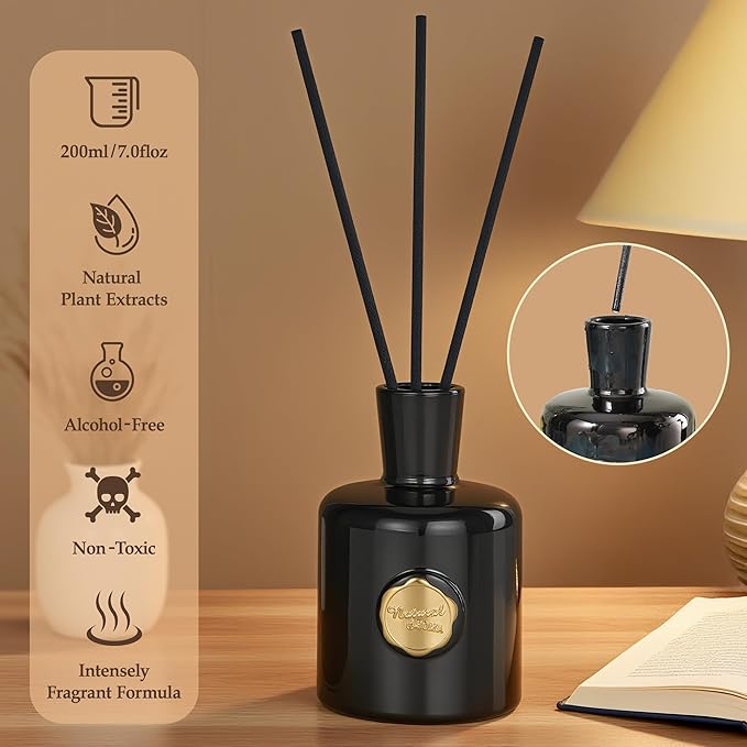 XEPTLE Reed Diffuser Set, 7.04 oz Oud & Bergamot Scent Diffuser - Image 3