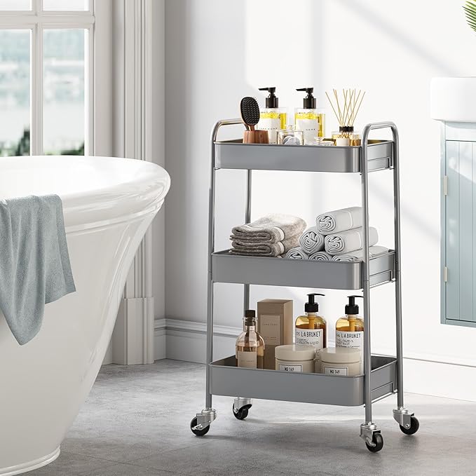 TOOLF 3-Tier Metal Rolling Cart - Image 8