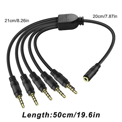 MEIRIYFA 3.5mm Headset Splitter Cable 1/8" 4-Pole/3-Rings TRRS 1 Female to 5 - Image 3