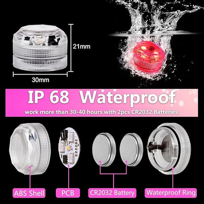 Submersible Led Lights with Remotes, Waterproof Tea Lights Candles Battery - Image 3