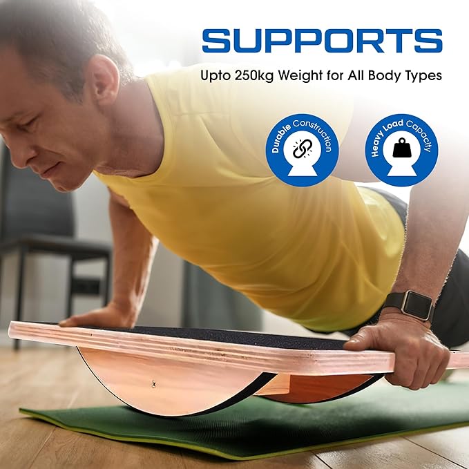 Wooden Balance Board for Adults, Wobble Board for Core Strength & Stability - Image 7