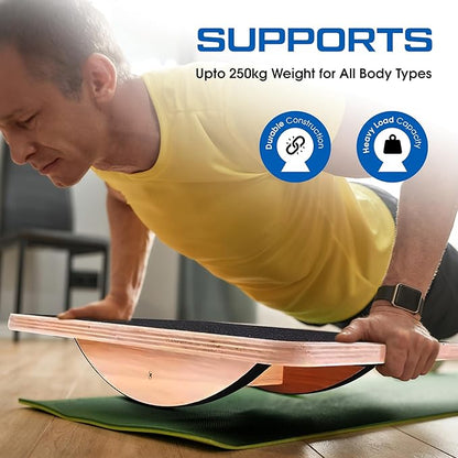 Wooden Balance Board for Adults, Wobble Board for Core Strength & Stability - Image 7