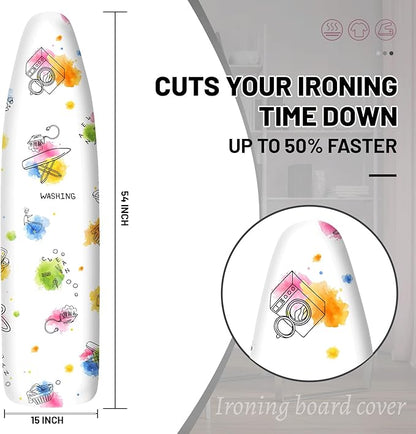 Extra Thick Ironing Board Cover and Pad, 15x54 Ironing Board Cover, Resist - Image 2