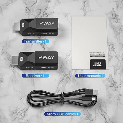 PWAY HDMI Extender 165ft Audio Video 1080P Over Cat5 Cat6 Ethernet Cable - Image 7