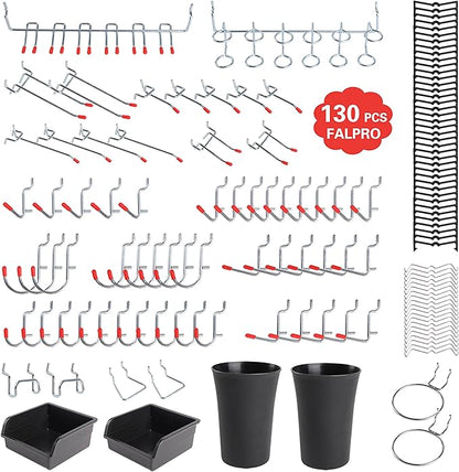 130PCS Pegboard Hooks Assortment by FALPRO