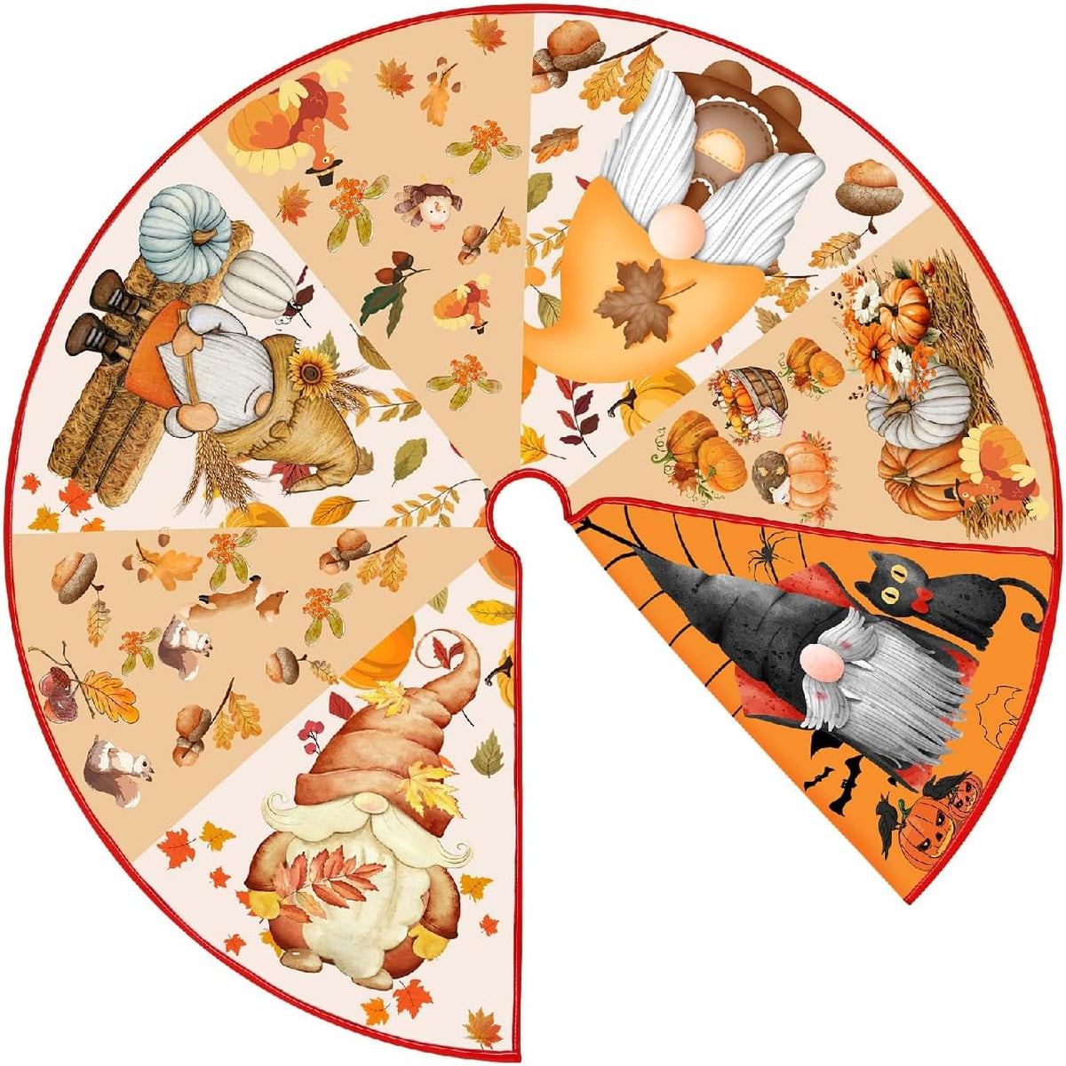 15 Inch Mini Halloween Tree Skirt Fall Thanksgiving Day Tree Skirt Small Reve...