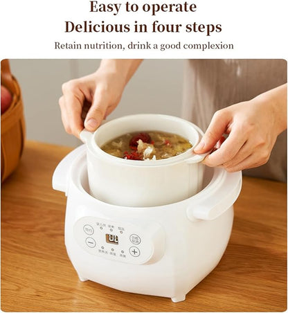 1L Ceramic Stew Pots Electric Porridge Soup Cooker - Image 4