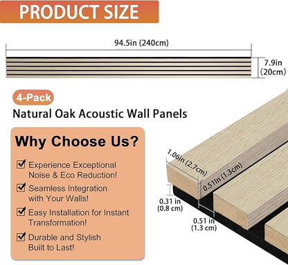 QDYMXUN Wood Slat Acoustic Wall Panels, Living Room - Image 2