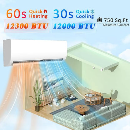 12000 BTU Mini Split Air Conditioner & Heater 19 SEER2 115V Energy Efficient - Image 7