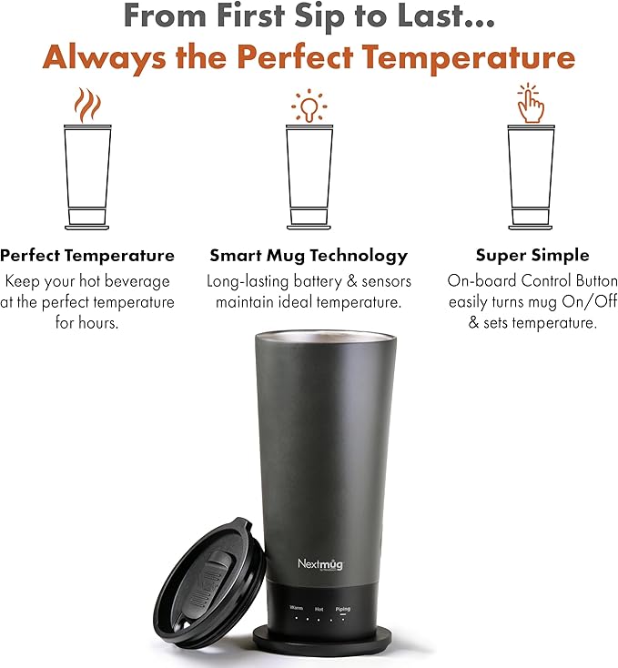 Nextmug Go - Temperature-Controlled, Self-Heating Travel Mug - Image 2