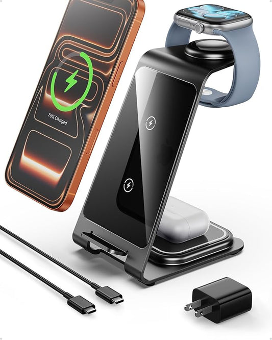 Intoval Aluminum 3 in 1 Wireless Charging Station by Intoval