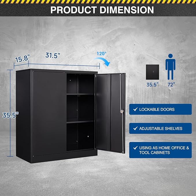 Metal Storage Cabinet-36” Tall Steel File Cabinets - Image 3