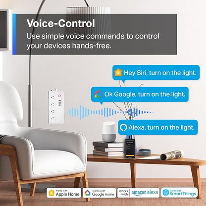 Matter Smart Power Strip, WiFi Flat Plug Strip - Image 4