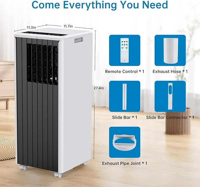 8, 000 BTU Portable Air Conditioner, Smart Control, Cools Up to 350 Sq. Ft. - Image 7