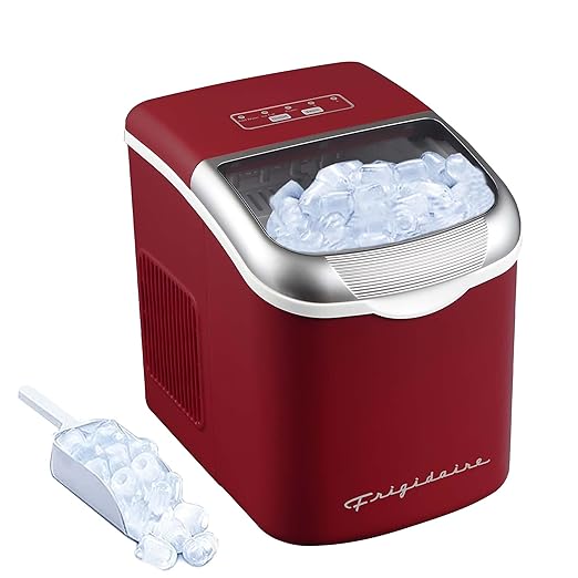 FRIGIDAIRE Retro Compact Ice Maker Machine, Bullet Ice, 26 lb per Day by Frigidaire