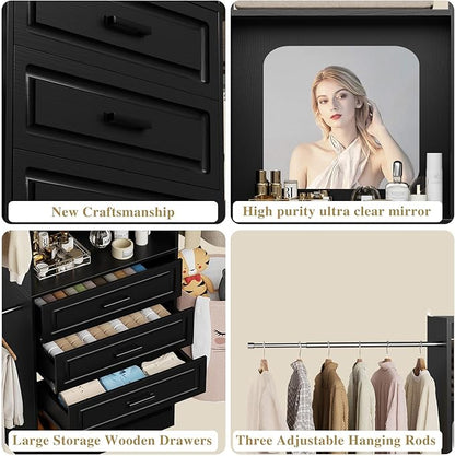 Unikito 8FT Closet System with Mirror, 96 Inch Walk in Closet Organizer Kit - Image 2