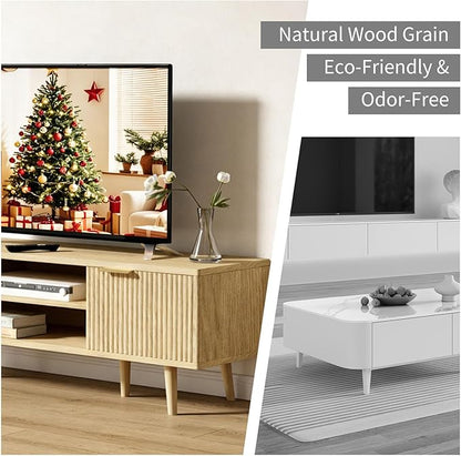 YLGJ&TIDY Modern Wood TV Stand Up to 60'', Universal Entertainment Center - Image 4