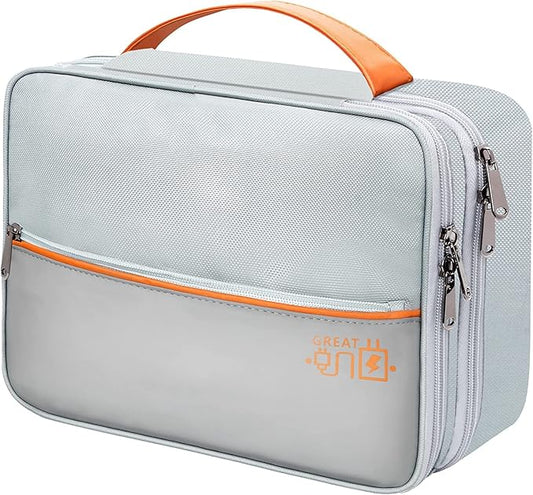 Electronics Travel Organizer, Double Layer Cable Organizer Bag Waterproof by OLIVIALIVING