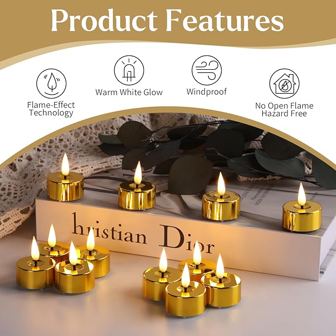 Eywamage Gold Christmas LED Tealights - Image 4