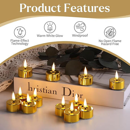 Eywamage Gold Christmas LED Tealights - Image 4