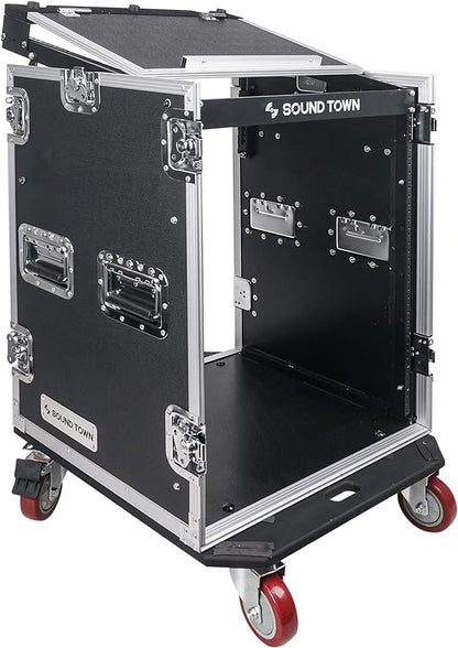 Sound Town Heavy-Duty 1/2" 14U PA DJ Rack/Road Case by SOUNDTOWN