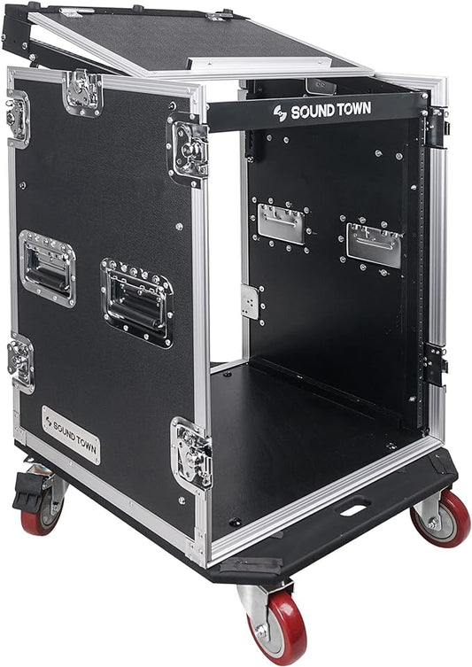 Sound Town Heavy-Duty 1/2" 14U PA DJ Rack/Road Case by SOUNDTOWN