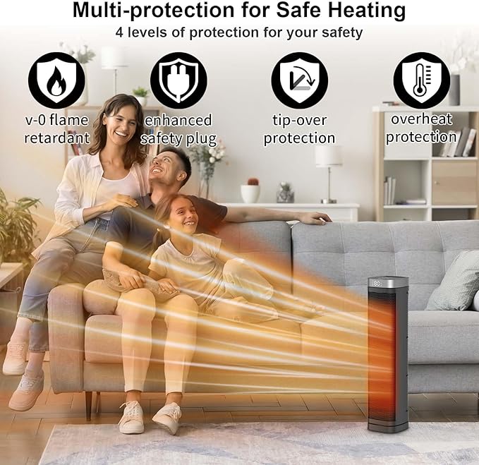 Portable Space Heater, 1500W Ceramic Heating Fan - Image 4