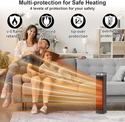 Portable Space Heater, 1500W Ceramic Heating Fan - Image 4